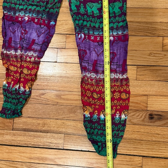 Multicolored Boho Harem Patterned Pants - Picture 5 of 7